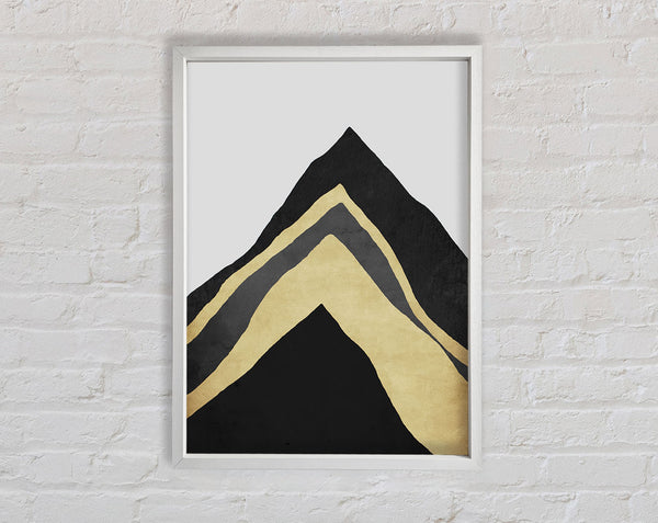 White And Gold Triangles Framed Print