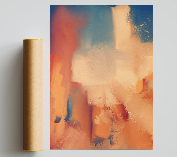 Peach Abstract Hues Print