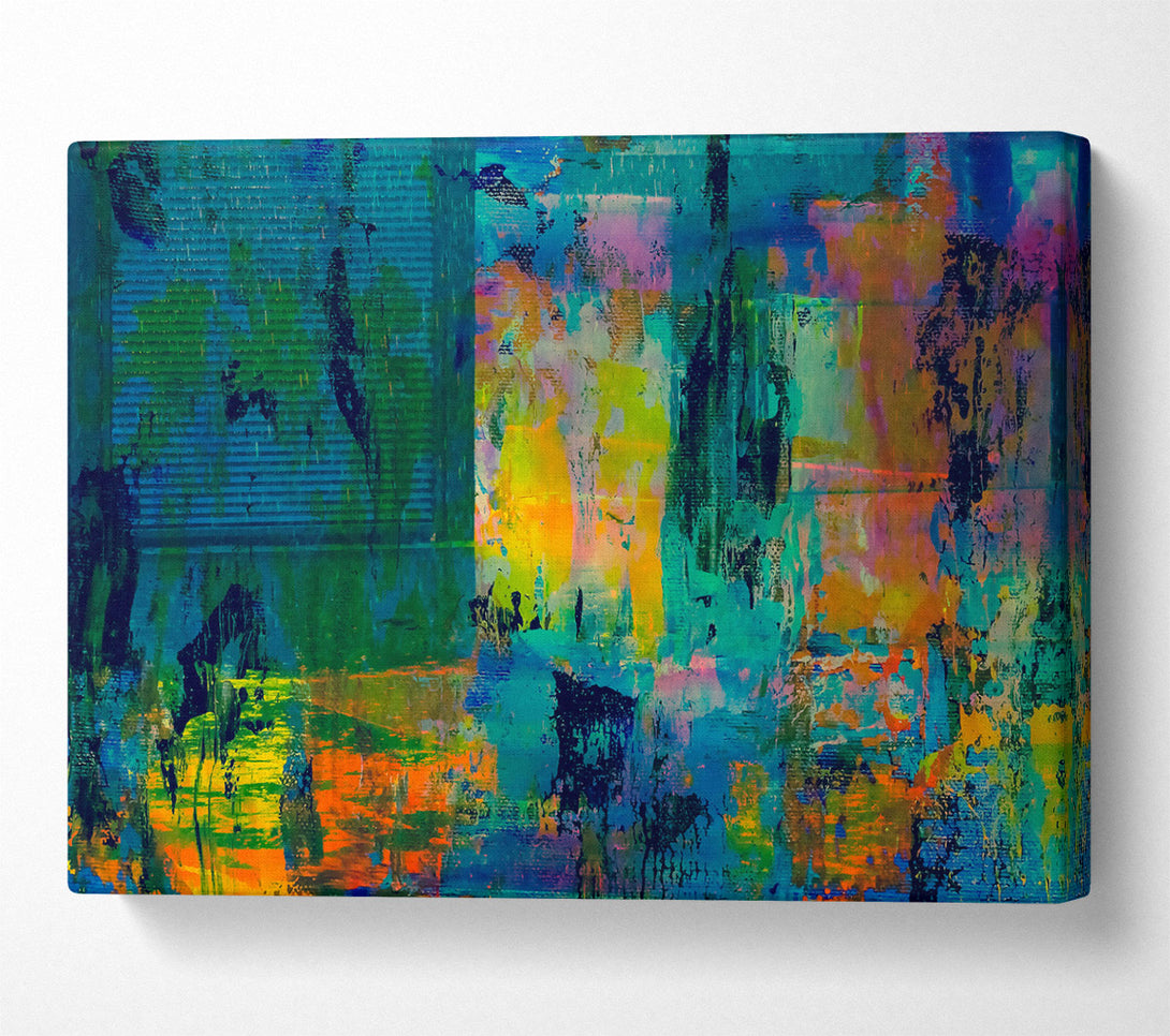  A Canvas Print of Blue Abstract Expressionism Canvas Art