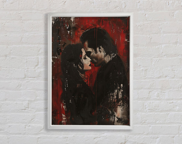 White And Red Romance Framed Print