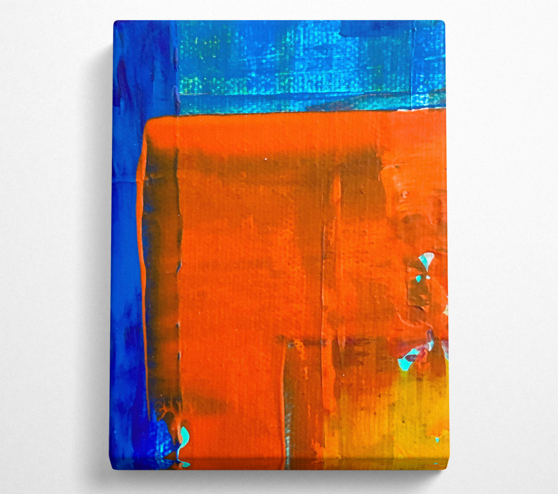  A Canvas Print of Orange And Blue Strokes Canvas Wall Art