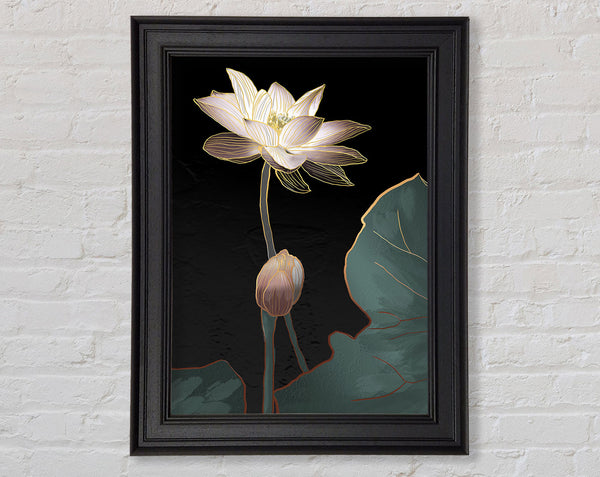 Black And Turquoise Framed Print