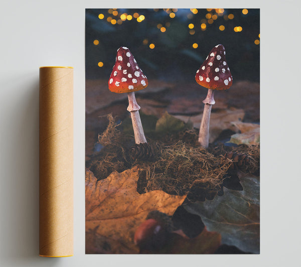 Red Spotted Forest Floor Giclee Print