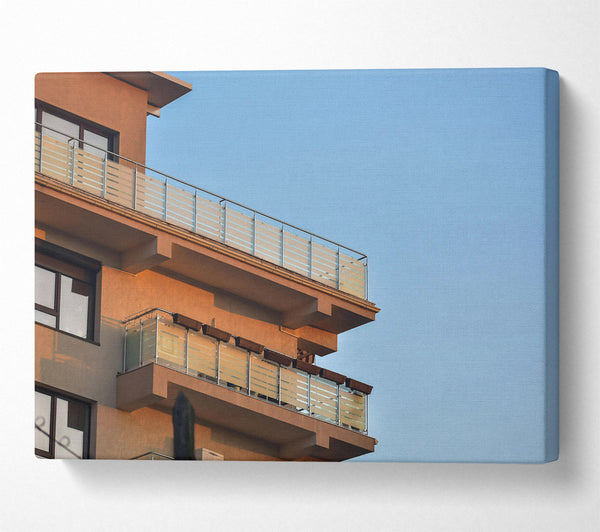  A Canvas Print of Tanned Balcony Hues Canvas Wall Art