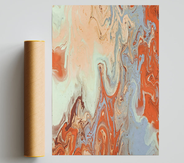 Orange Swirl Abstract Giclee Print