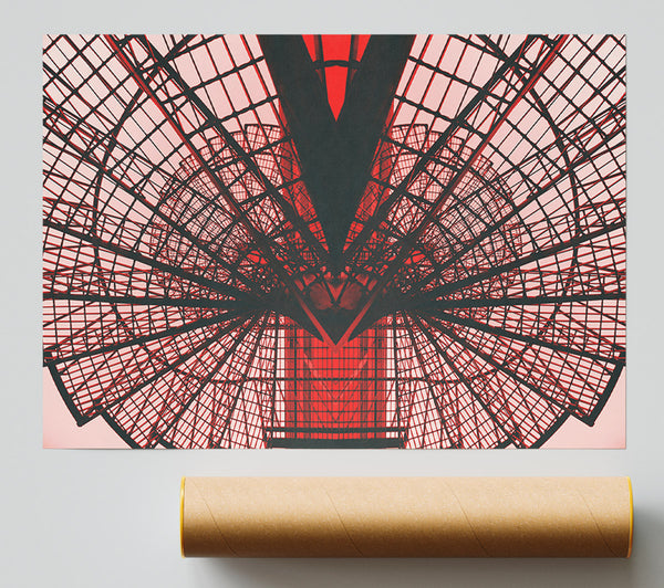 Crimson Stairway Ascent Print