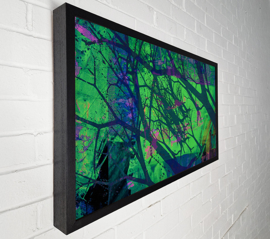  A Canvas Print of Green Branches Silhouettes Canvas Wall Art