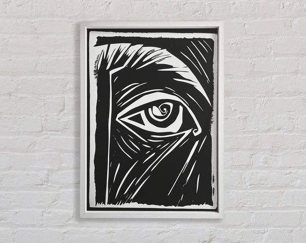 White And White Eye Framed Print