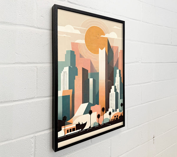 Sunset Cityscape In Peach