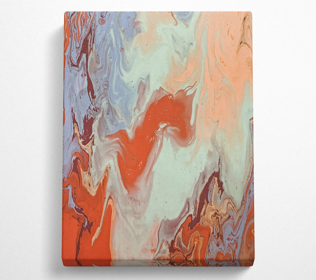  A Canvas Print of Orange Swirling Abstract Canvas Print