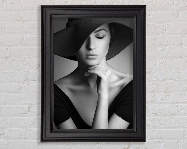 Black And White Fashion Lady Framed Print