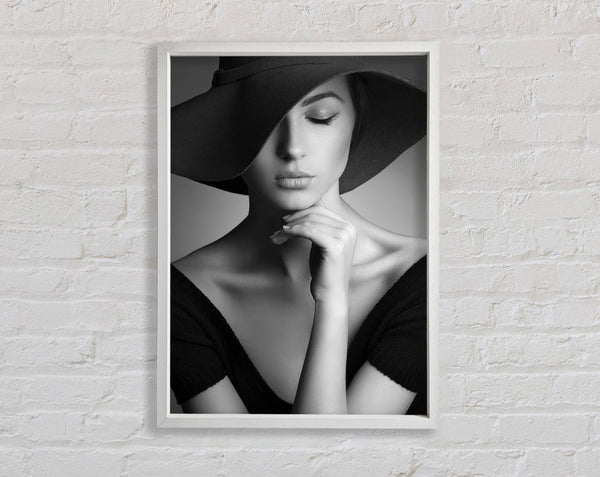 White And White Fashion Lady Framed Print