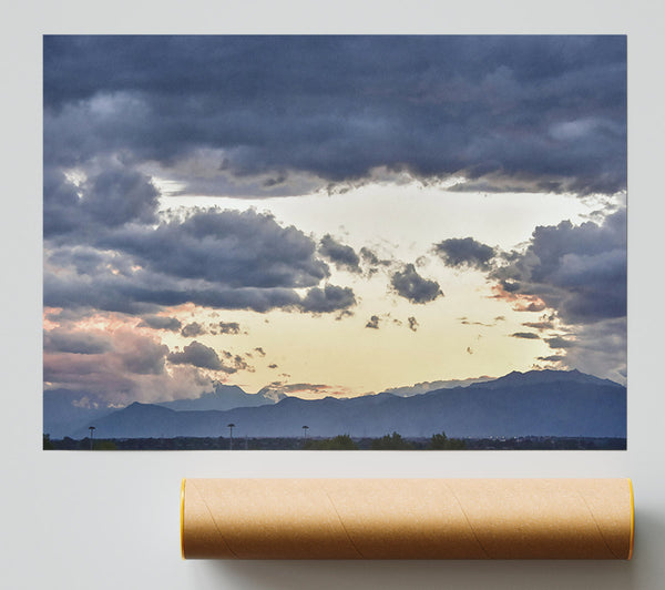 Grey Clouds Over Sunset Poster