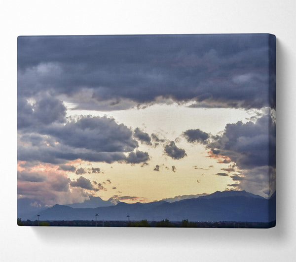  A Canvas Print of Grey Clouds Over Sunset Canvas Art