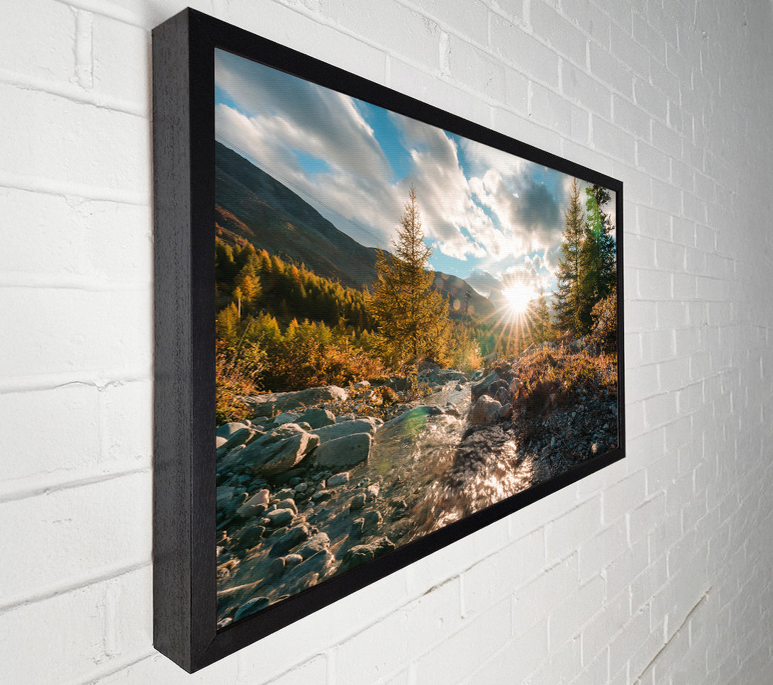  A Canvas Print of Golden Stream Sunset Canvas Print