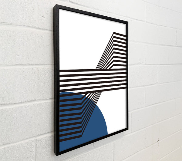 Black And White Lines With Blue