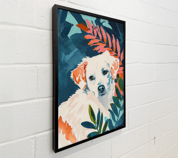 Teal Dog In Bloom