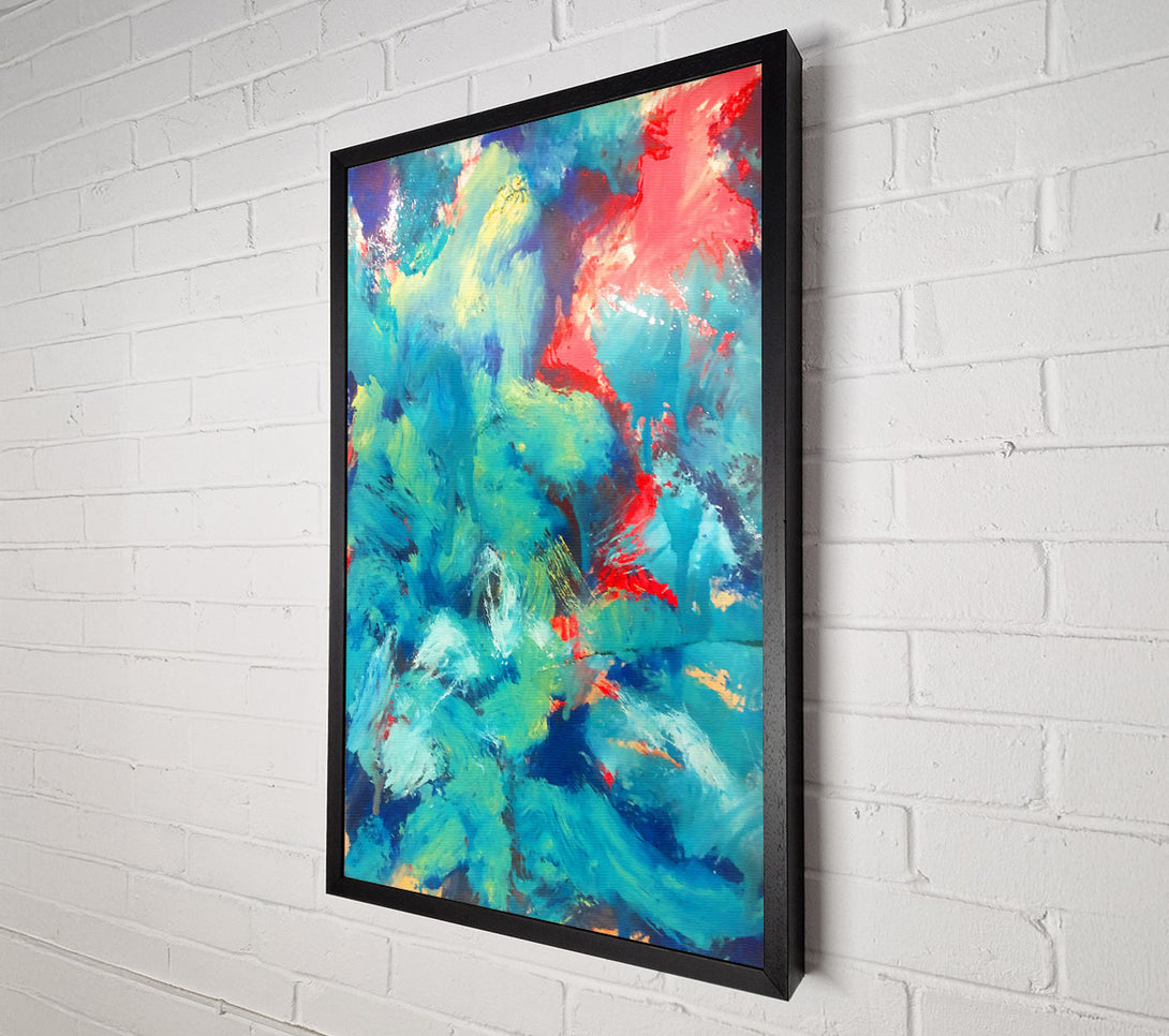  A Canvas Print of Teal Abstract Waves Canvas Print