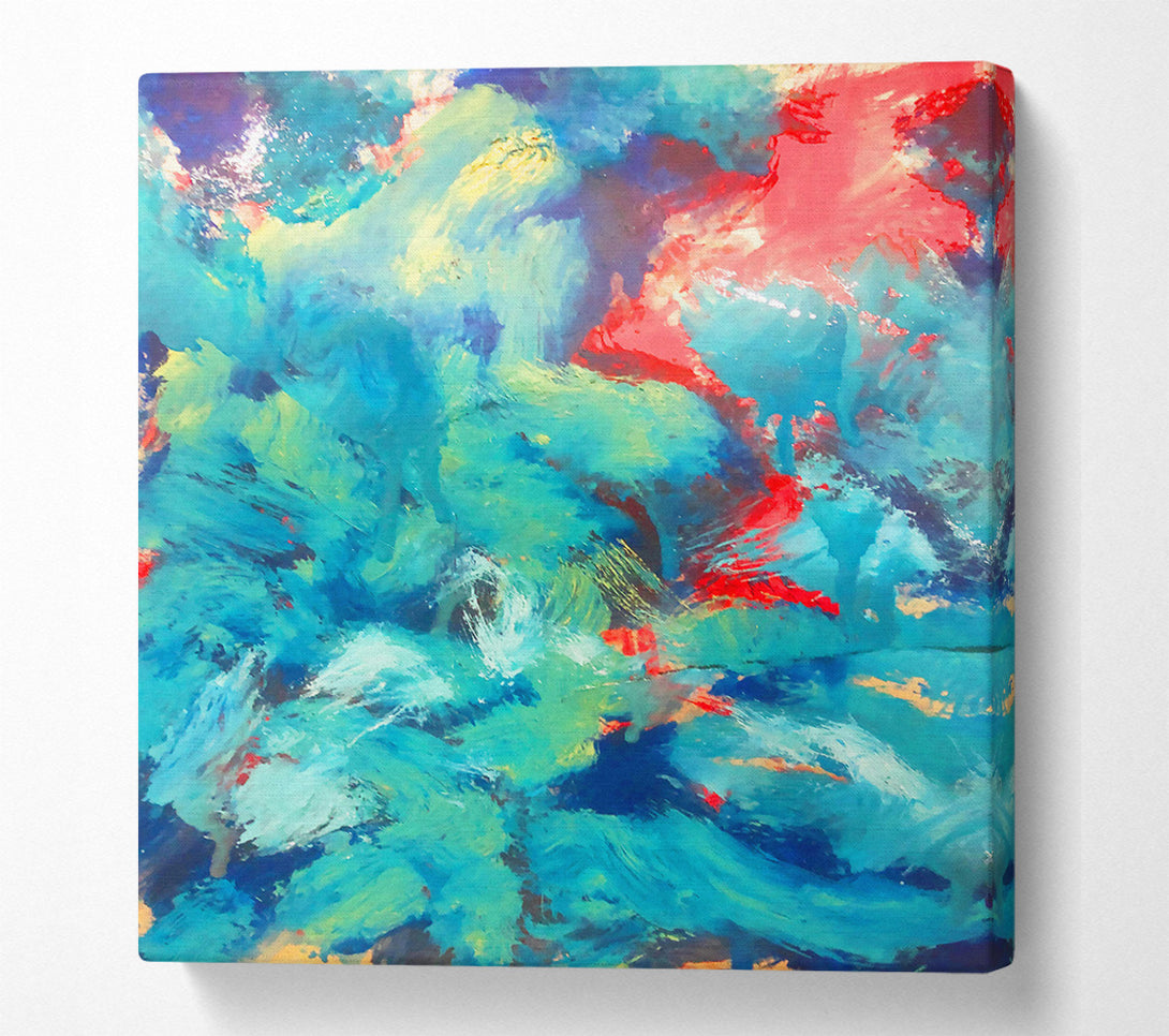  A Canvas Print of Teal Abstract Waves Canvas Print