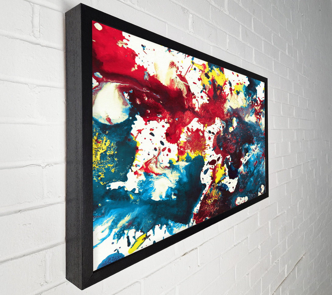  A Canvas Print of Crimson And Teal Splashes Canvas Art