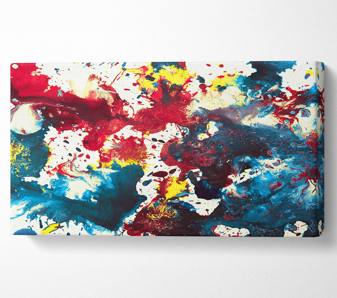  A Canvas Print of Crimson And Teal Splashes Canvas Art