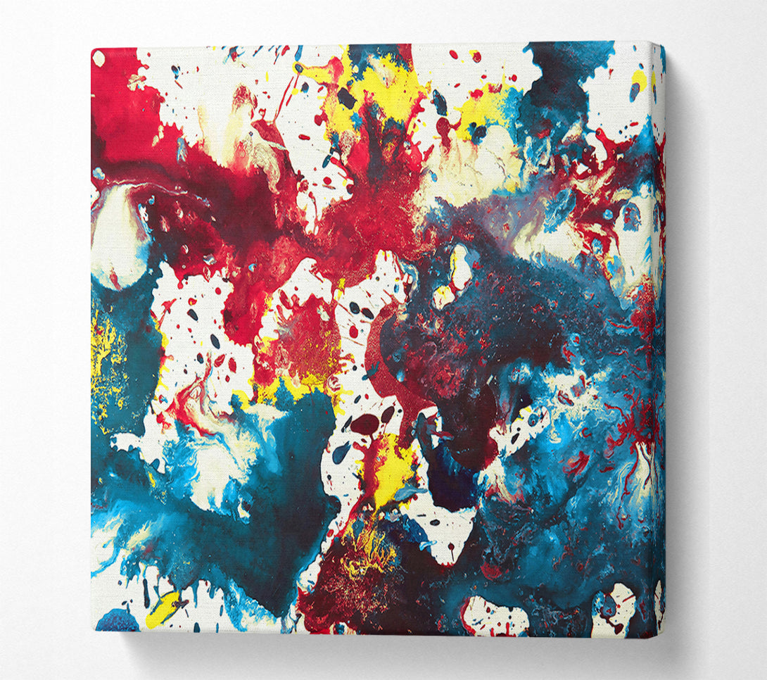  A Canvas Print of Crimson And Teal Splashes Canvas Art