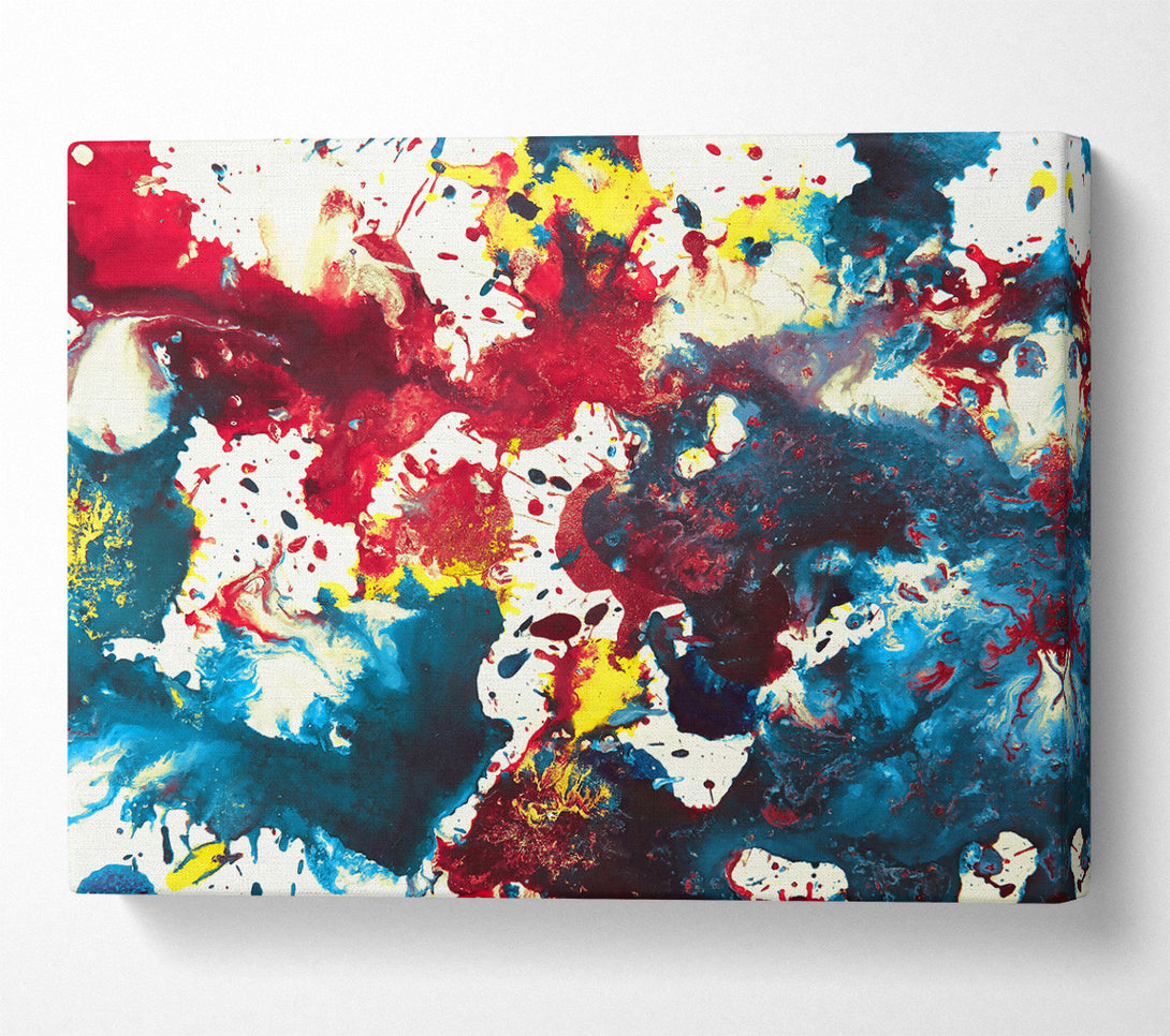  A Canvas Print of Crimson And Teal Splashes Canvas Art