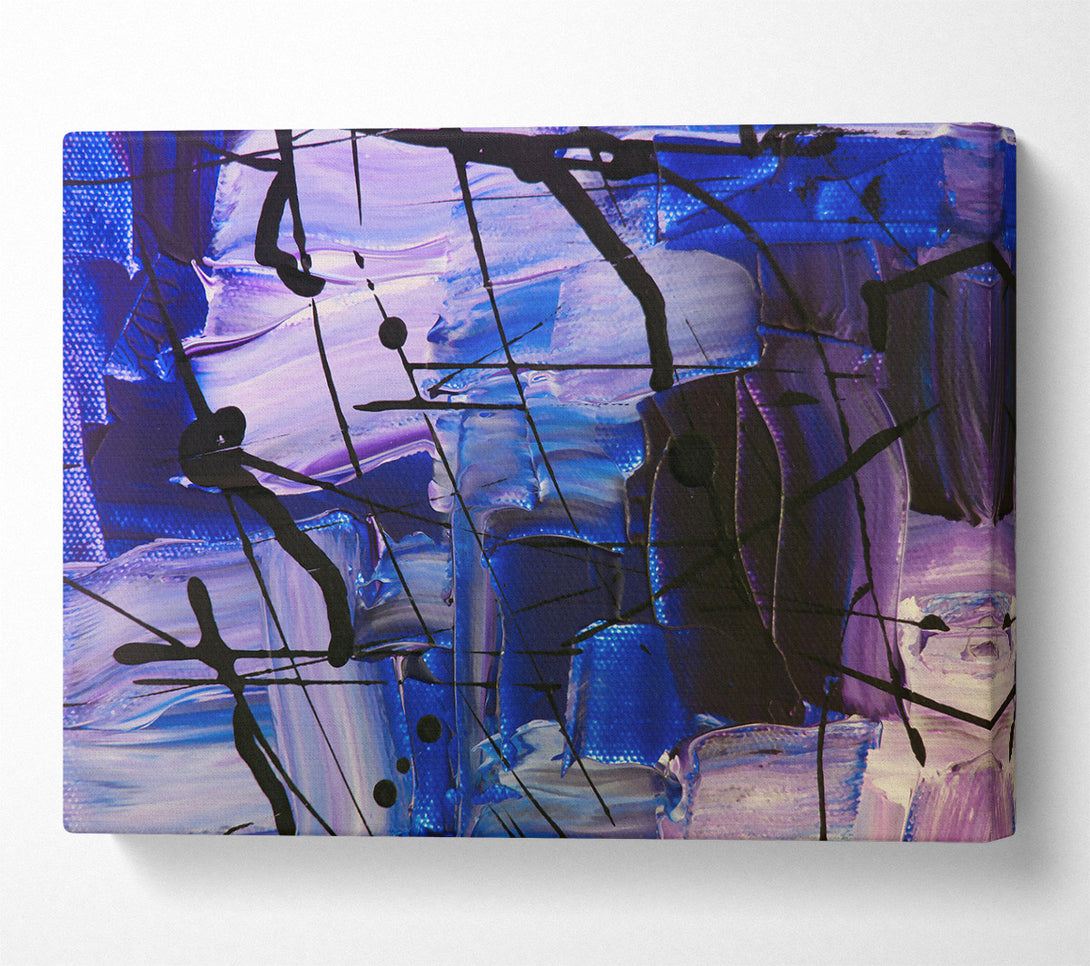  A Canvas Print of Azure Abstract Strokes Canvas Wall Art