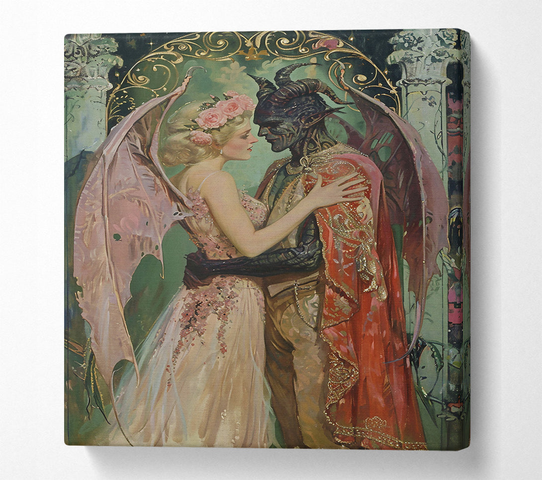  A Canvas Print of Crimson And Gold Embrace Canvas Art
