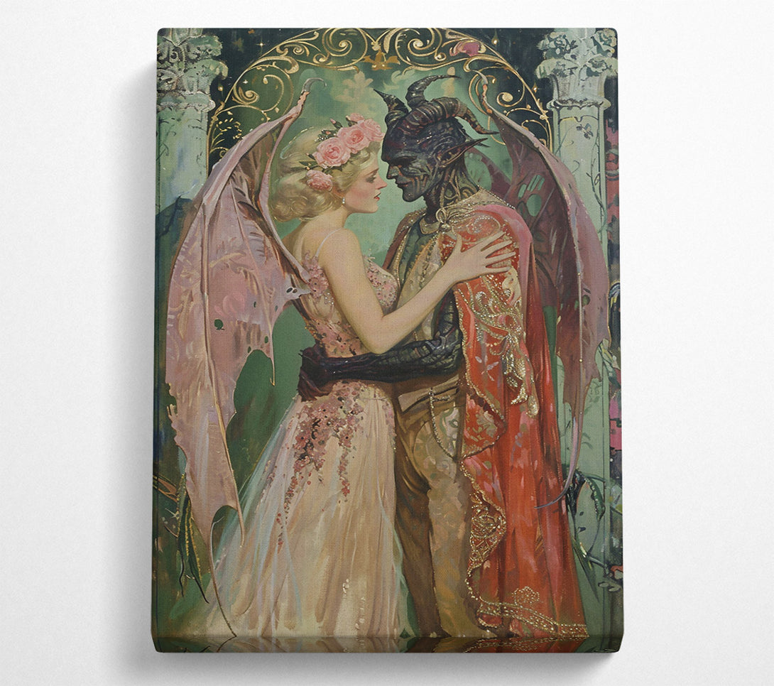  A Canvas Print of Crimson And Gold Embrace Canvas Art
