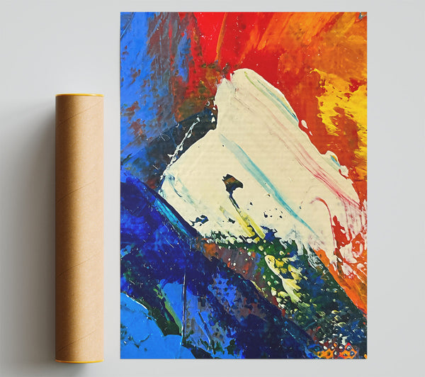 White Strokes Of Blue Giclee Print