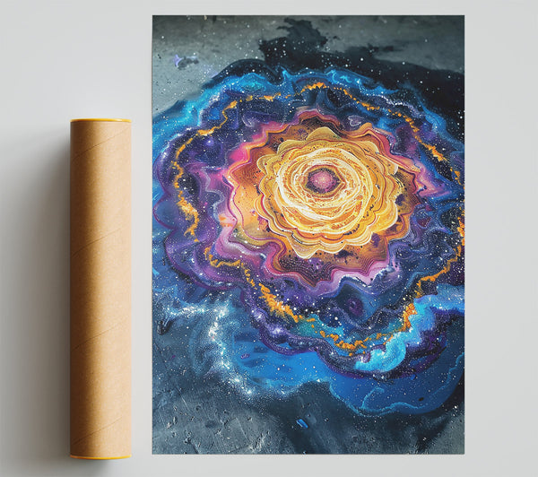 Blue Cosmic Bloom Giclee Print