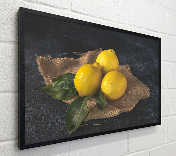 Yellow Lemons On Burlap