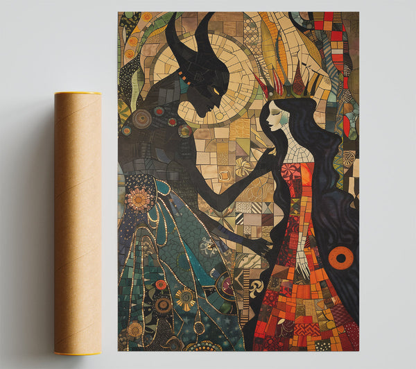 Crimson Mosaic Dance Poster