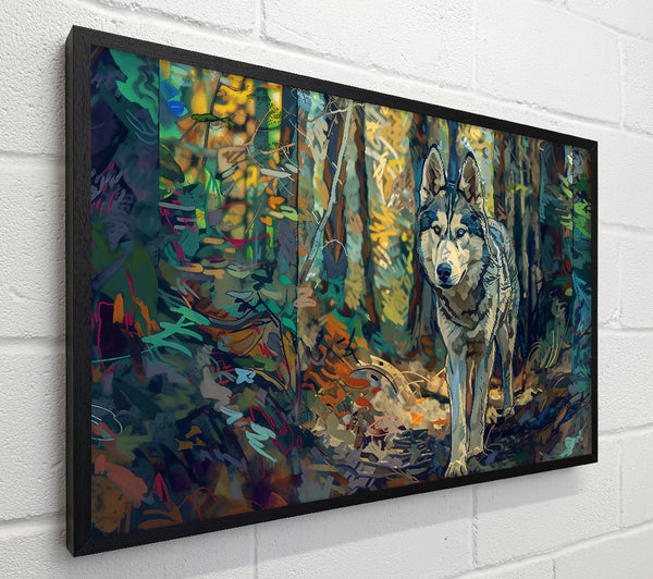 Teal Wolf In The Woods