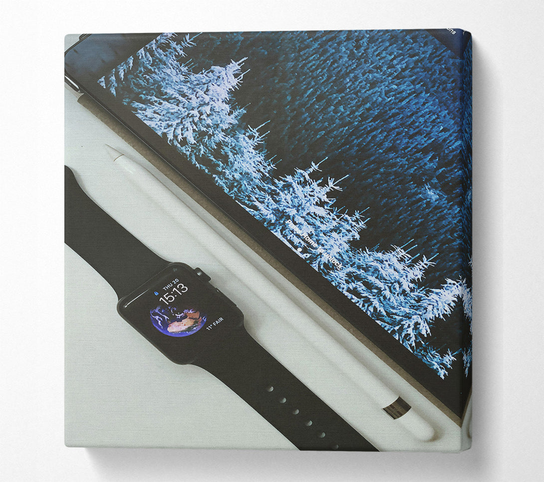  A Canvas Print of Blue Forest Landscape Canvas Print