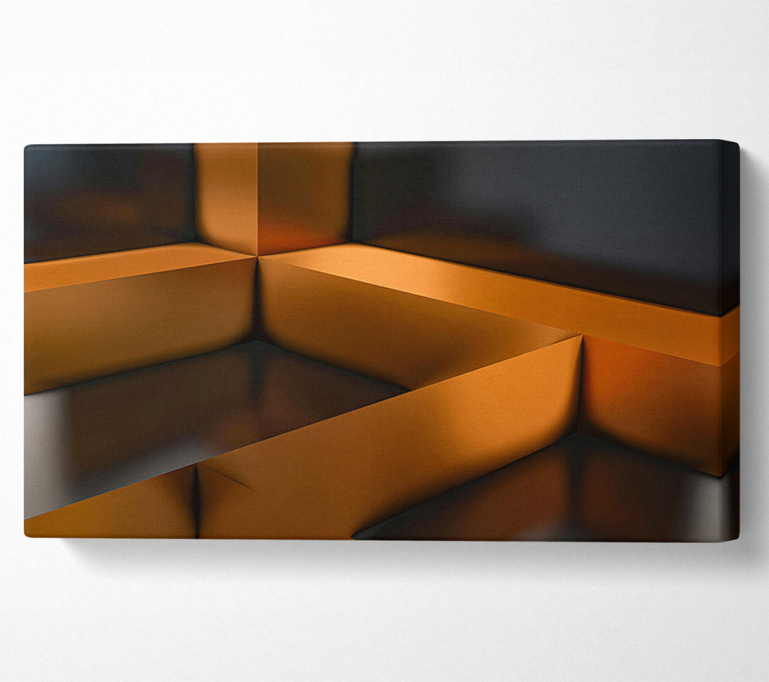  A Canvas Print of Copper Geometric Reflection Canvas Wall Art