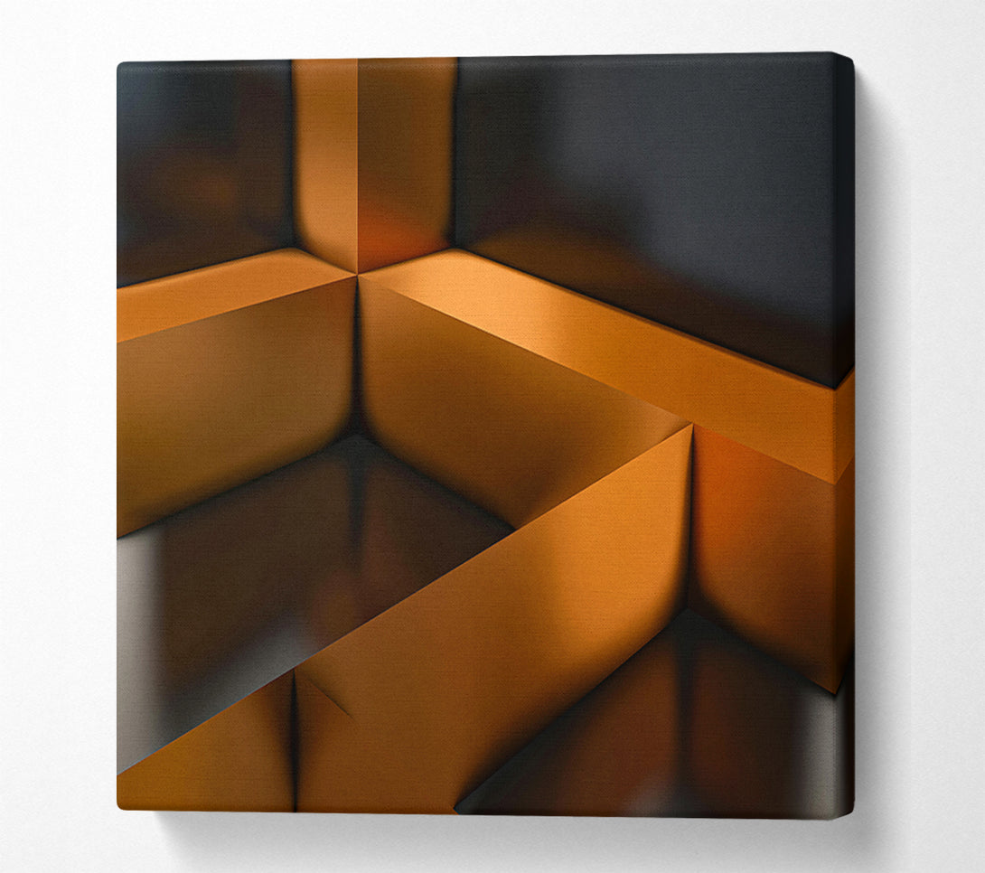  A Canvas Print of Copper Geometric Reflection Canvas Wall Art