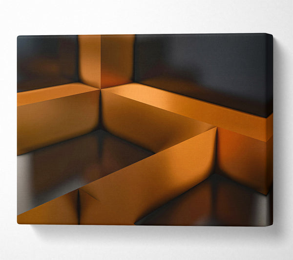  A Canvas Print of Copper Geometric Reflection Canvas Wall Art