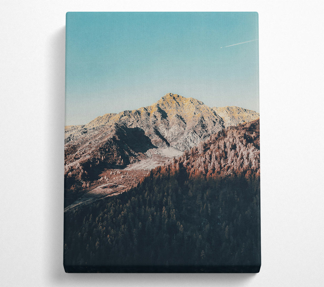  A Canvas Print of Golden Mountain Peaks Canvas Print