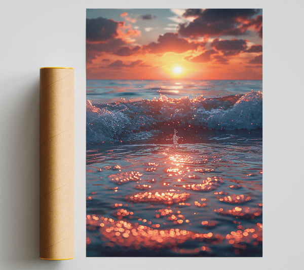 Orange Sunset Reflections Giclee Print