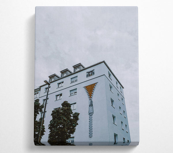  A Canvas Print of White Wall Zipper Canvas Art