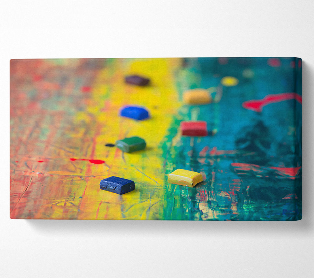  A Canvas Print of Teal Painted Palette Canvas Art