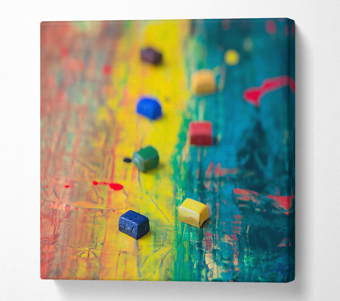  A Canvas Print of Teal Painted Palette Canvas Art