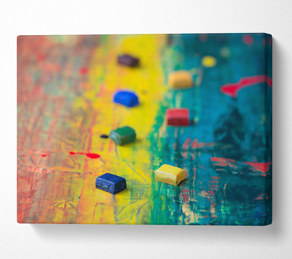  A Canvas Print of Teal Painted Palette Canvas Art