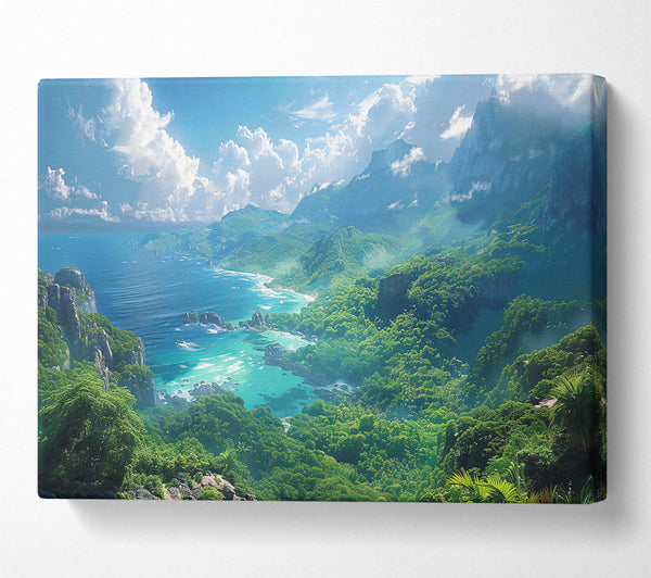  A Canvas Print of Azure Coastline Paradise Canvas Print