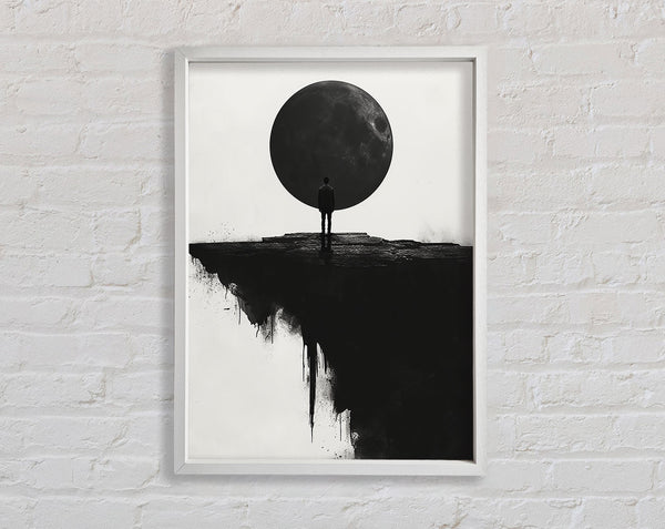 White Circle Cliff Framed Print