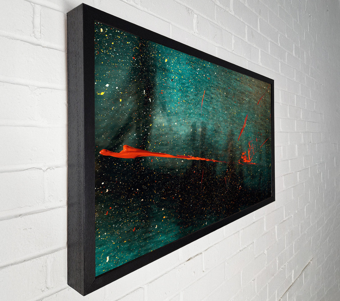  A Canvas Print of Teal Splashes Of Fire Canvas Art
