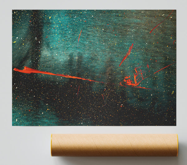Teal Splashes Of Fire Giclee Print