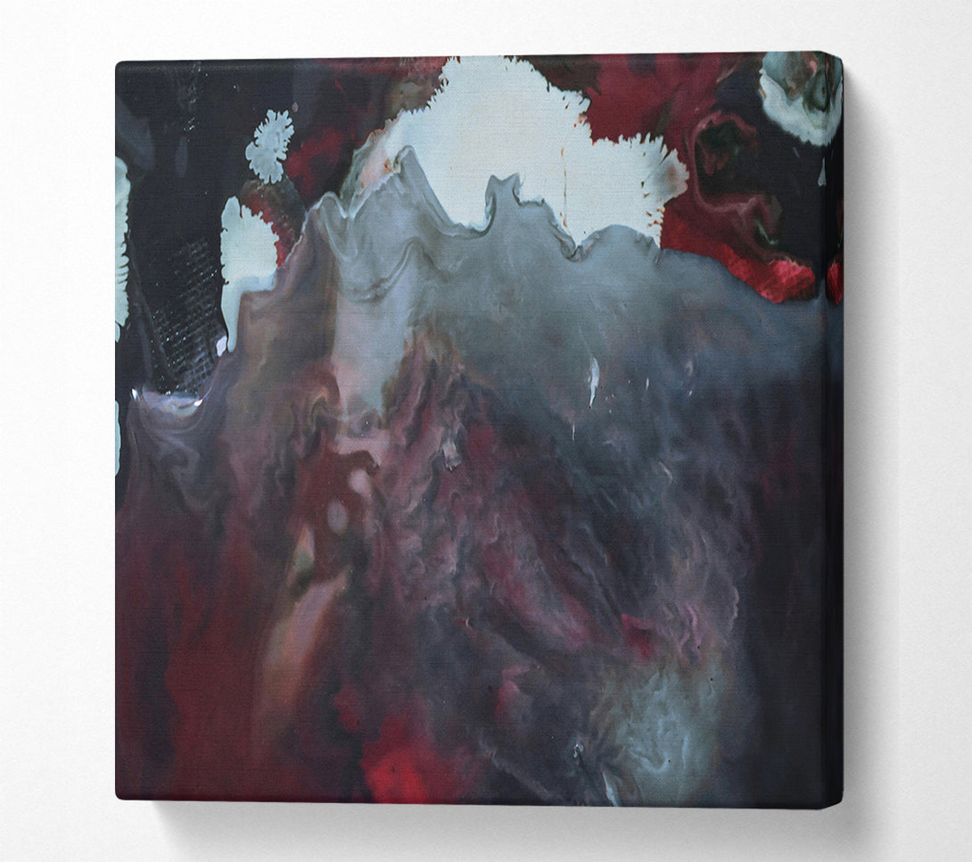  A Canvas Print of Crimson Swirls And Gray Canvas Wall Art